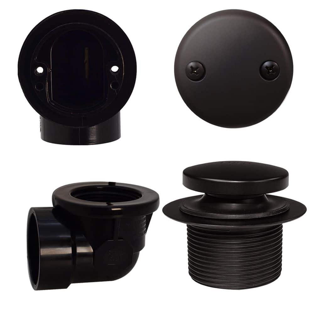 Sch. 40 ABS 1-1/2 in. Course Thread Plumber's Pack Tip-Toe Bathtub Drain with Two-Hole Elbow, Oil Rubbed Bronze price history on PriceWatchPro