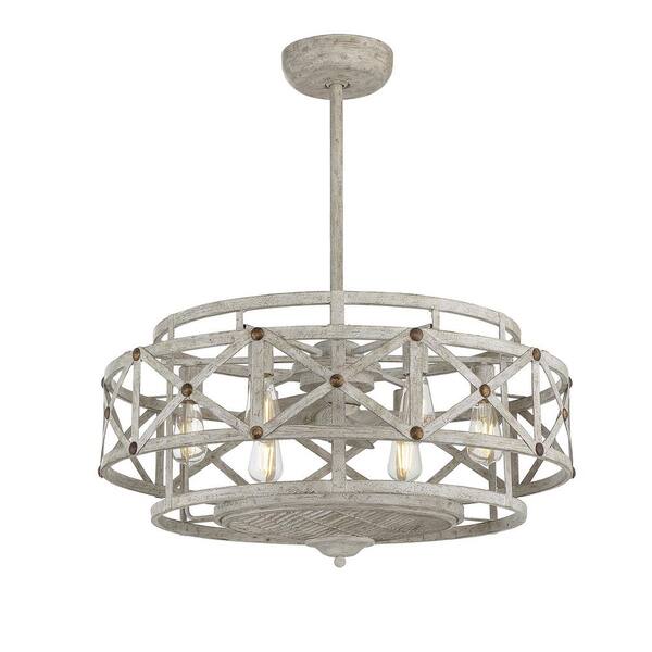 Filament Design 29.5 in. Indoor Provence with Gold Accents Ceiling Fan with Remote and Light