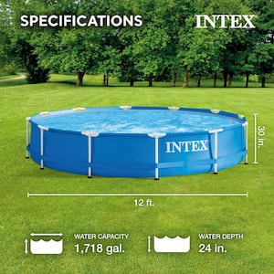 12 ft. x 30 in. Metal Frame 1718 Gal. Capacity Above Ground Pool