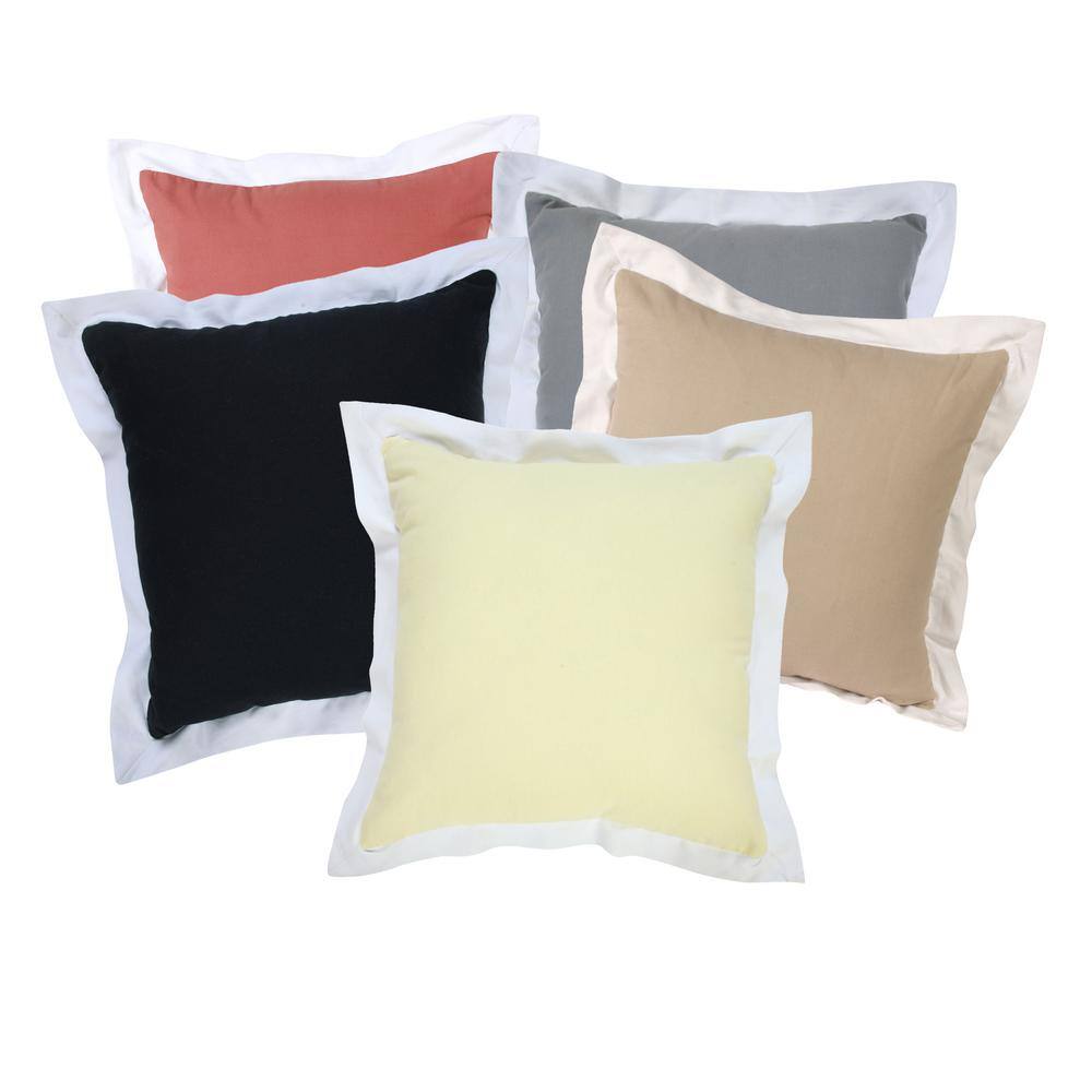 Chic Bordered Light Yellow & White 20" Throw Pillow
