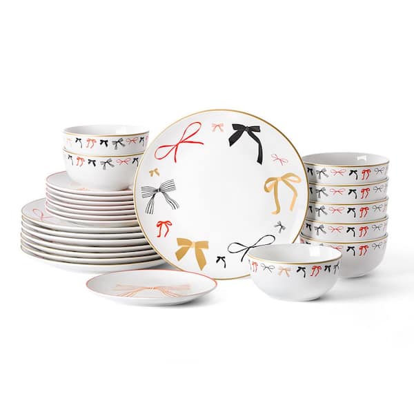 Rosie 24-Piece Multicolored Porcelain Full Set (Service for 8)