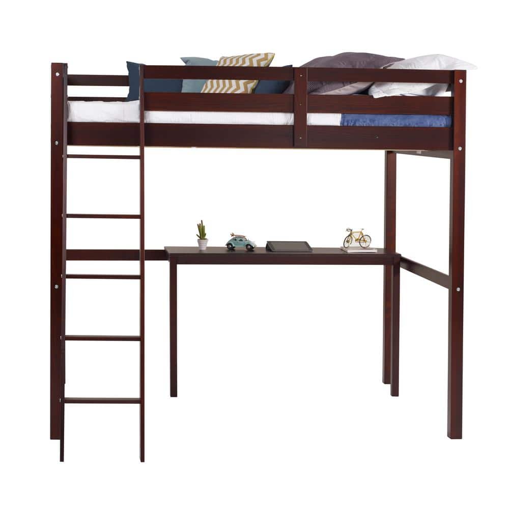 Tribeca Cappuccino Full Size High Loft Bed with Desk price history on PriceWatchPro