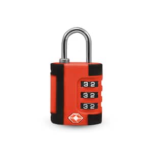 3 Digit Combination Padlock 2 Tone in Red/Black - TSA Approved