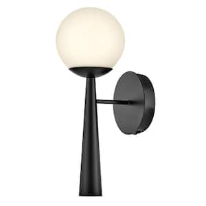 Izzy 6.0 in. 1-Light Black Wall Sconce