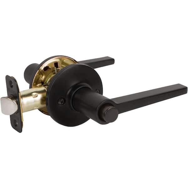 DELANEY HARDWARE Tulina Black Privacy Bed/Bath Door Lever