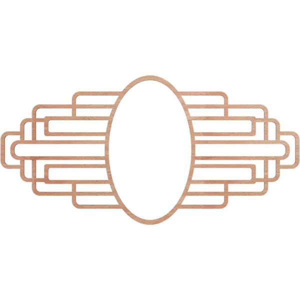 Ekena Millwork 32 in. x 16 in. x 1/4 in. Elizabeth Wood Fretwork Pierced Ceiling Medallion, Cherry