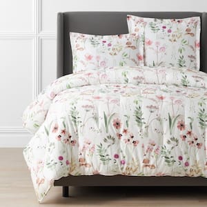 Legends Hotel Spring Medley Wrinkle-Free White Multi Queen Sateen Comforter