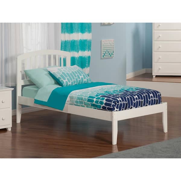 AFI Richmond White Twin Platform Bed with Open Foot Board