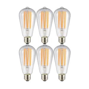 40-Watt Equivalent ST19 Dimmable Vintage Edison LED Light Bulb, Amber 2200K (6-Pack)