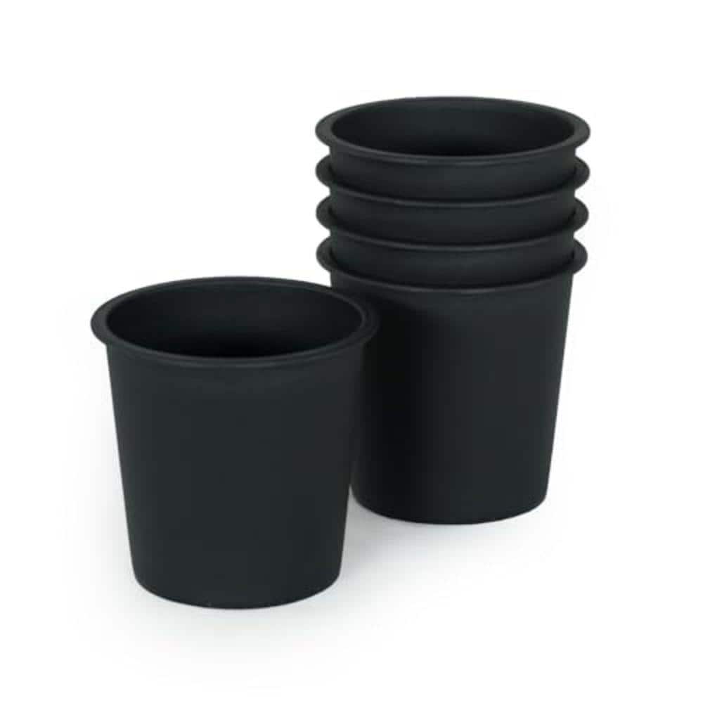6.3 in. L x 6.3 in. W x 5.5 in. H Round Garden Plastic Nursery Plant Pot wi