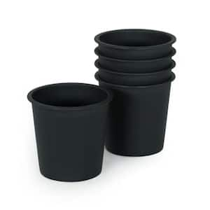 6.3 in. L x 6.3 in. W x 5.5 in. H Round Garden Plastic Nursery Plant Pot with Drainage (5-Pack).