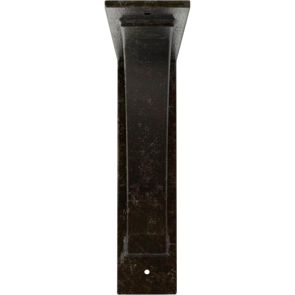 12" Antiqued Warm Silver Steel Bracket for Shelves and Countertops