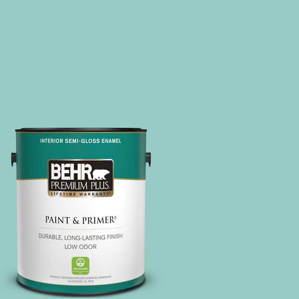 BEHR PREMIUM PLUS 1 gal. #500D-4 Jamaica Bay Semi-Gloss Enamel Low Odor Interior Paint & Primer