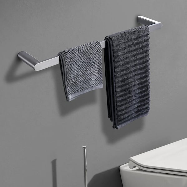 4-Piece Wall Mount Bathroom Towel Rack in Brushed Nickle