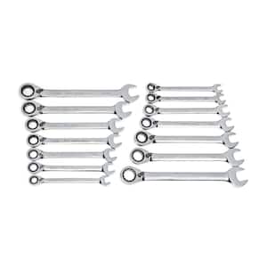 SAE/Metric 72-Tooth Reversible Combination Ratcheting Wrench Tool Set (14-Piece)