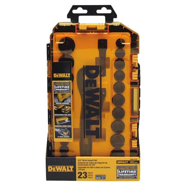 DEW七点セット DEWALT 3/8 in. Drive Combination Deep Impact Socket Set with