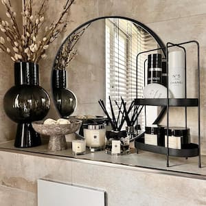 24 in. W x 24 in. H Medium Round Aluminum Frame Wall Mounted Wall Mirror Vanity Mirror