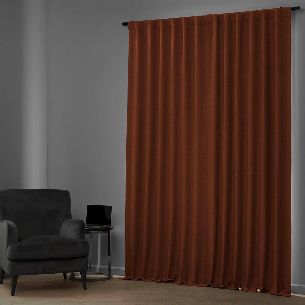 Persimmon Blackout Polyester Rod Pocket Drape Panel