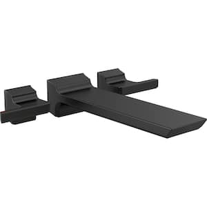 Pivotal 2-Handle Wall-Mount Roman Tub Faucet Filler Trim Kit in Matte Black (Valve Not Included)
