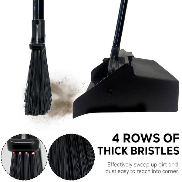 BISON LIFE 48.5 in. Lobby Broom and Dustpan Set for Indoor/Outdoor