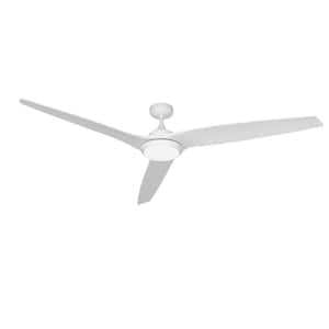Evolution 72 in. Integrated LED Indoor/Outdoor Pure White Ceiling Fan with Light and Remote Control