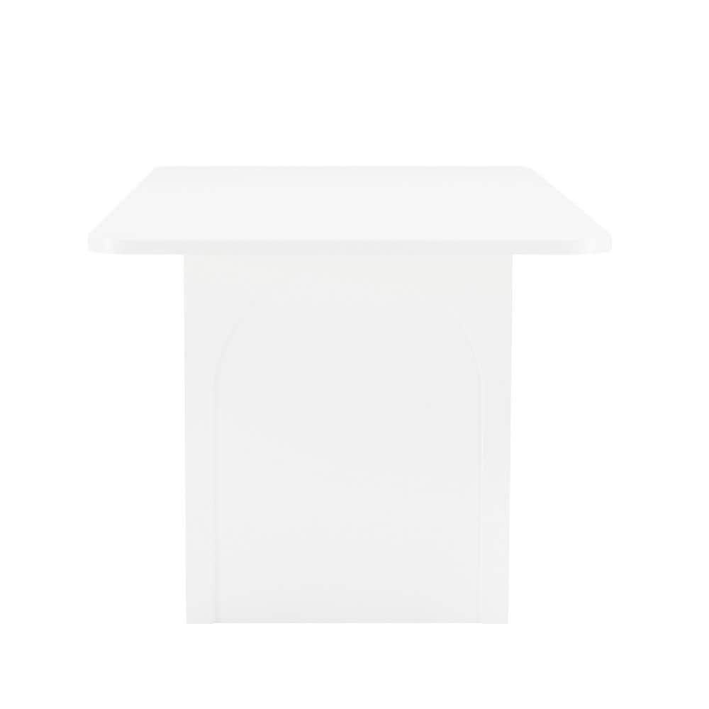Ella 78.7" Pure White Composite Rectangular Dining Table