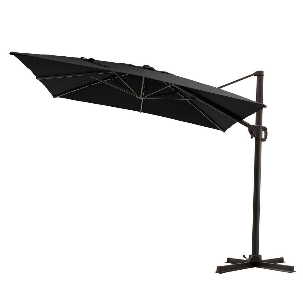 10.5 ft. x 9 ft. 360° Rotation Heavy-Duty Frame Rectangular Cantilever Patio Umbrella in Black price history on PriceWatchPro