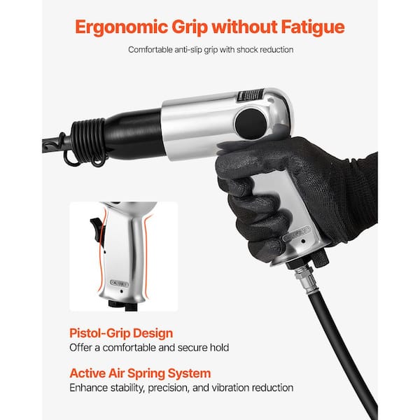 Outil Démolition Léger Atelier Marteau Pneumatique, CZ1 PT1/4in Air Hammer Gun Air Impact Wrench Professional Handheld Pneumatic Remover Pelles Outils, Marteaux De Forage Marteau Air Comprimé Professionnel