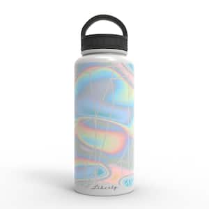 32 oz. Iridescent Fog Gray Insulated Stainless Steel Water Bottle with D-Ring Lid