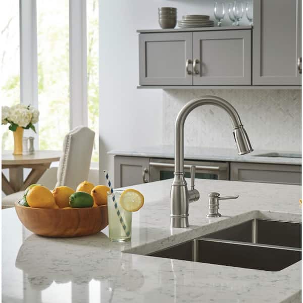 Details about   MOEN Noell 1-Handle Pull-Down Sprayer Kitchen Faucet Stainless 