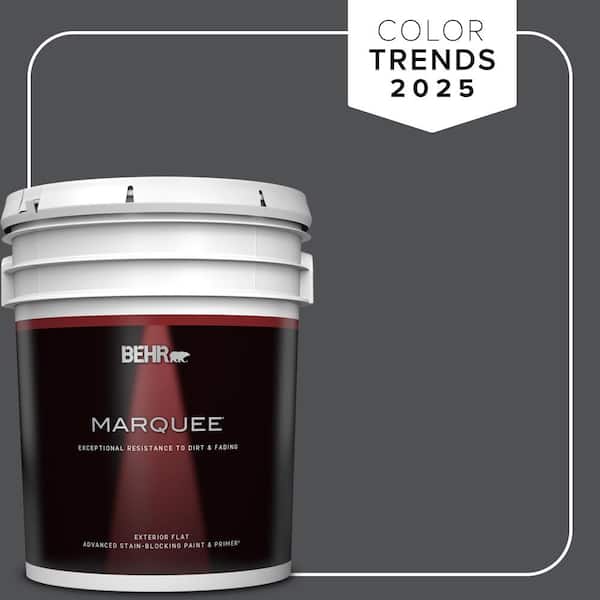 BEHR MARQUEE 5 gal. PPU18 01 Cracked Pepper Flat Exterior Paint Primer 445305 The Home Depot