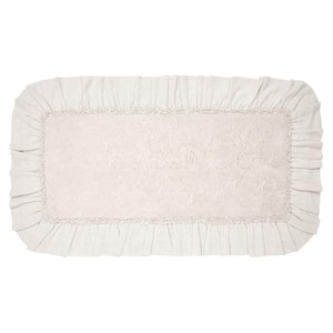 Burlap 27 in. x 48 in. Antique White Bathmat