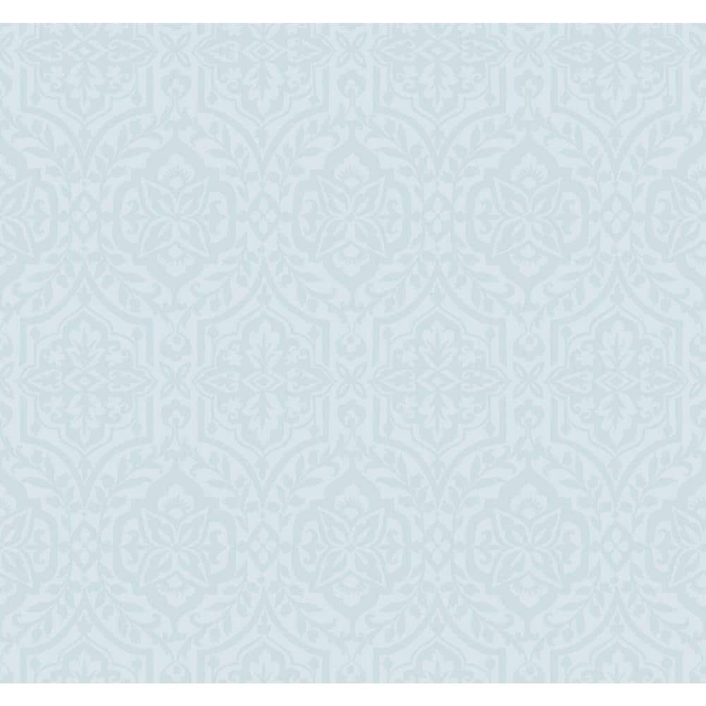 Blue Embossed Damask Removable Wallpaper Roll