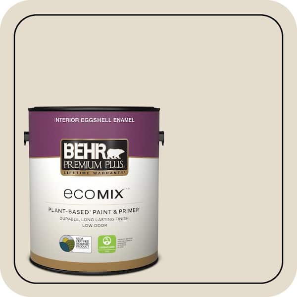 1 gal. #MQ3-40 Varnished Ivory Eggshell Enamel EcoMix Plant-Based Interior Paint & Primer