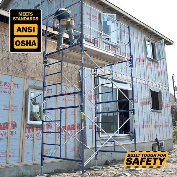 Saferstack Series 60 in. x 60 in. Blue Standard Mason Scaffold Frame, (4-Pack)