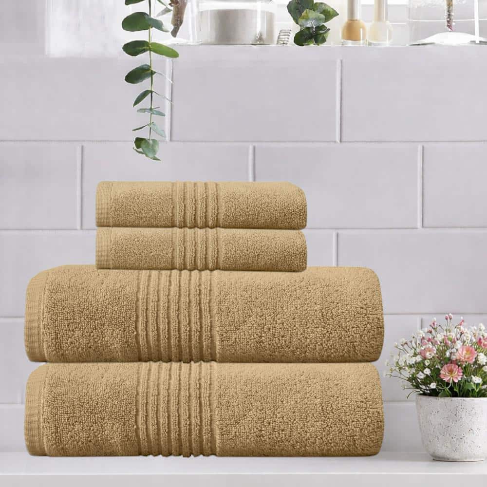 Home Weavers Hazel 500GSM 100% Cotton Zero Twist Super Absorbent Bath Towel Set, 16x24 (2), 27x54 (2), Linen price history on PriceWatchPro