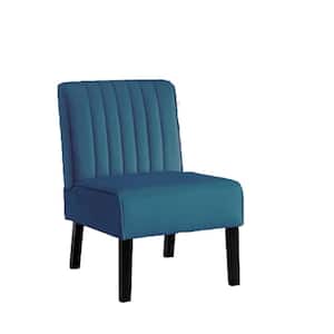 Evans Blue Velvet Accent Chair (Set of 2)