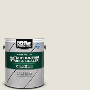 1 gal. #HDC-NT-21 Weathered White Solid Color Waterproofing Exterior Wood Stain and Sealer