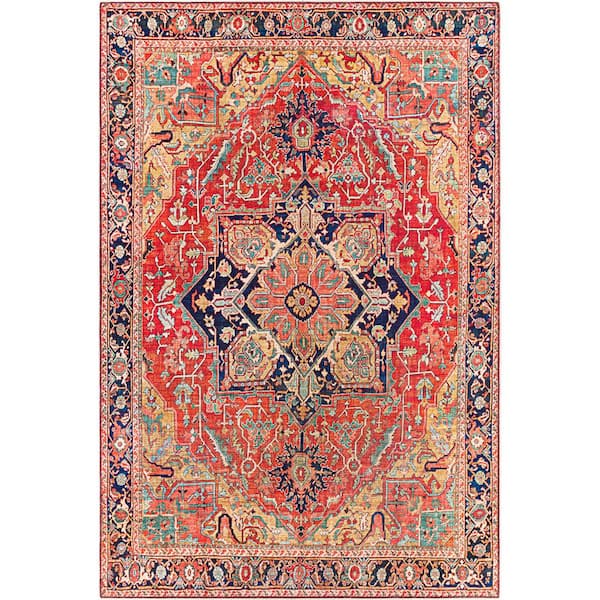 Livabliss Alfons Red Doormat 2 ft. x 4 ft. Area Rug
