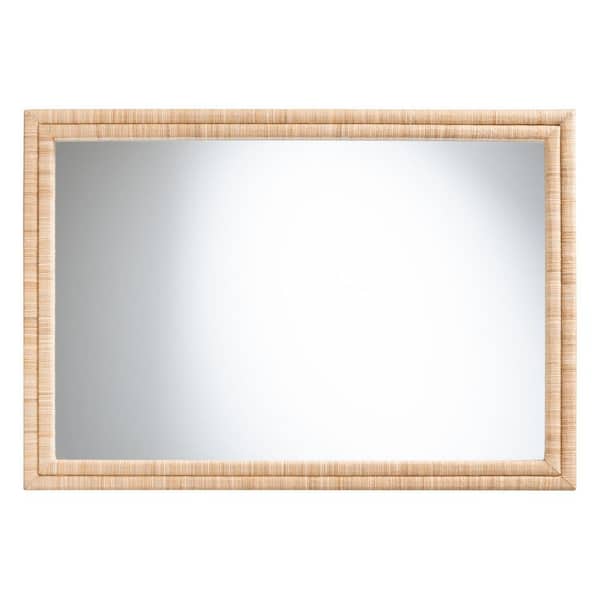 Canan Light Brown Grasscloth 27.6 in. W x 39.8 in. H Mirror