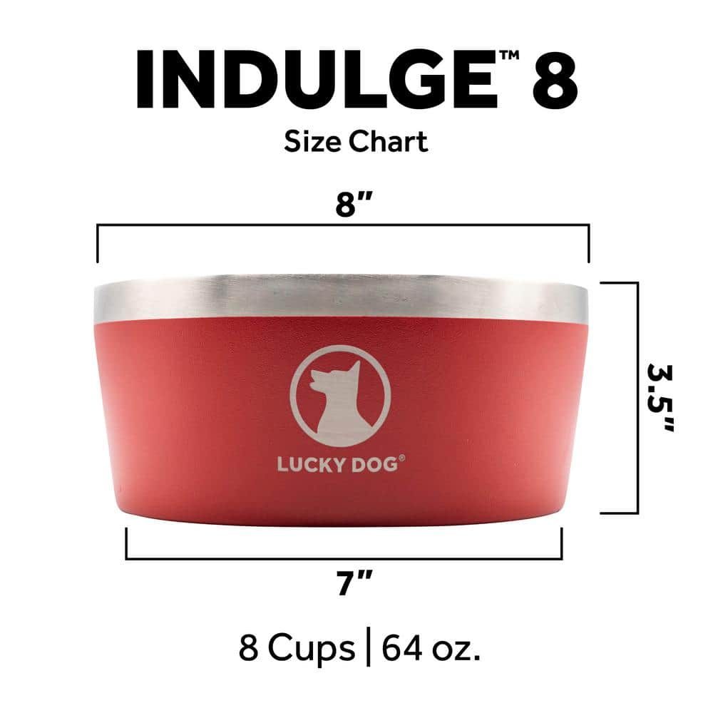 Blue Stainless Steel Non-Slip Dog Bowl, 64 Ounce