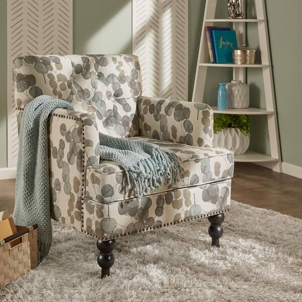 leaf pattern accent chair