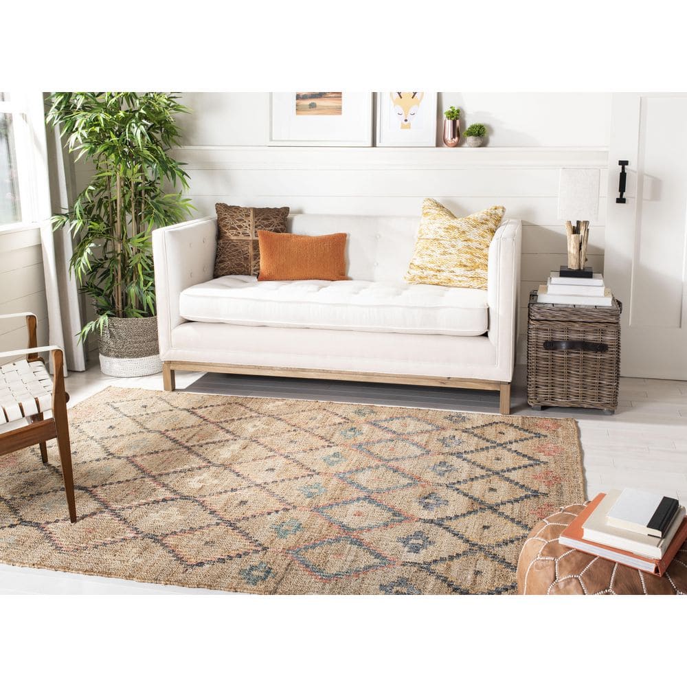 Bohemian Bliss Blue Cotton 24" Square Handwoven Accent Rug