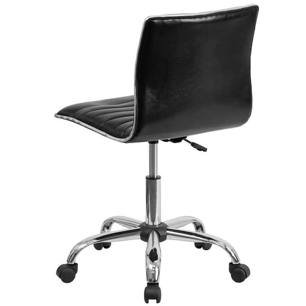 low back armless designer swivel task chair