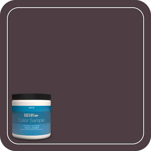 BEHR PREMIUM PLUS 8 oz. #T18-04 Nocturne Shade Satin Enamel Interior/Exterior Paint & Primer Color Sample