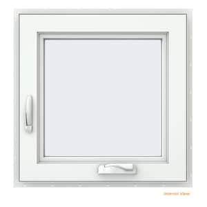24 in. x 24 in. V-4500 Series Bronze FiniShield Vinyl Left-Handed Casement Window with Fiberglass Mesh Screen
