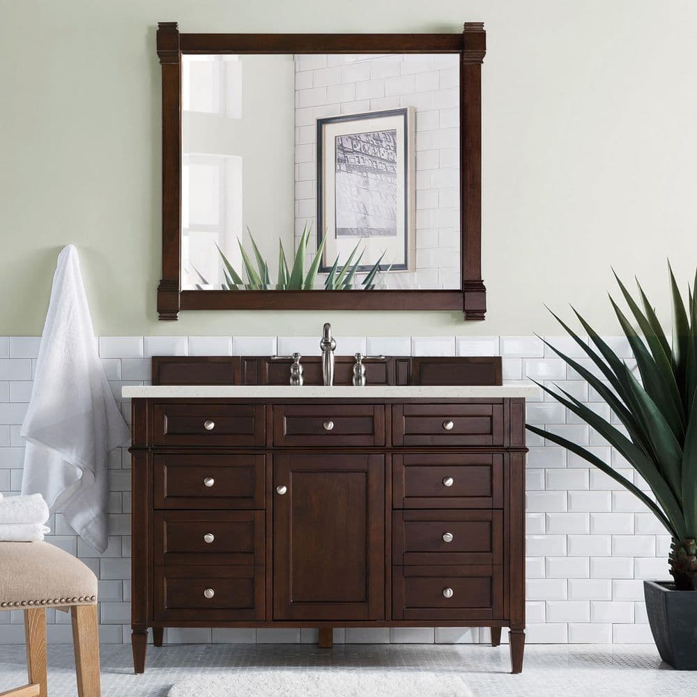 Brittany 48.0 in. W x 23.5 in. D x 34.0 in. H Bathroom Vanity in Burnished Mahogany with Lime Delight Top price history on PriceWatchPro