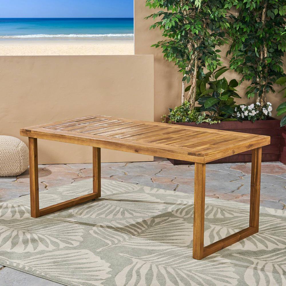 Sandblast Natural 69" Acacia Wood Patio Dining Table