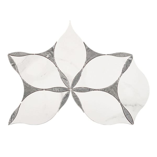 ANDOVA Ciara Zia Gray and White 7 in. x 12 in. Marble Look Matte Porcelain Mosaic Floor Wall and Tile (2.8 sq. ft. /Case)