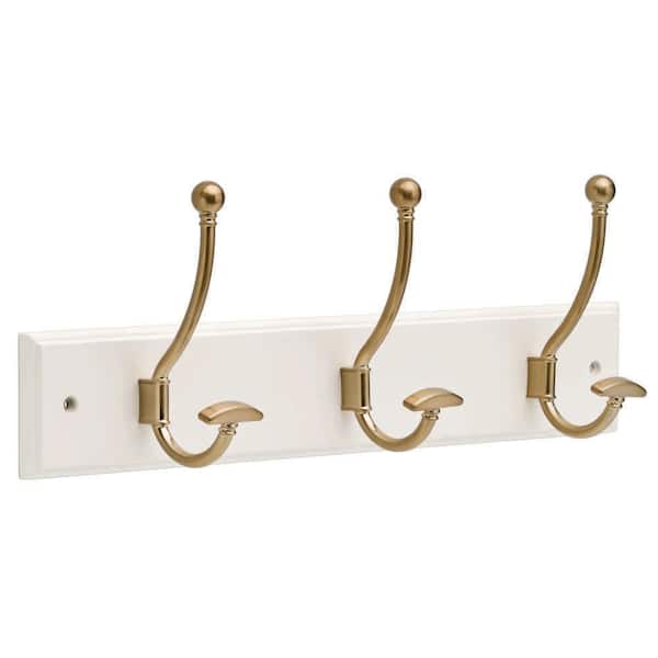 Liberty Luxe 18 in. White and Champagne Bronze Hook Rack R27923-514-U - The  Home Depot